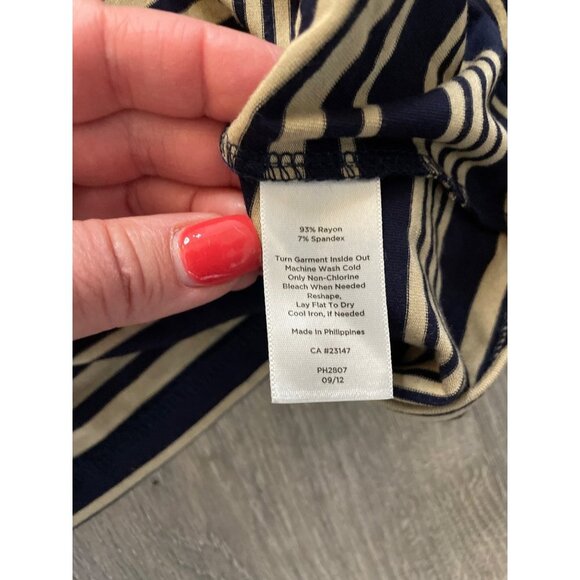 Talbots Tan Black Faux Wrap Short Sleeved Midi Dress Sz 1X - Picture 6 of 10